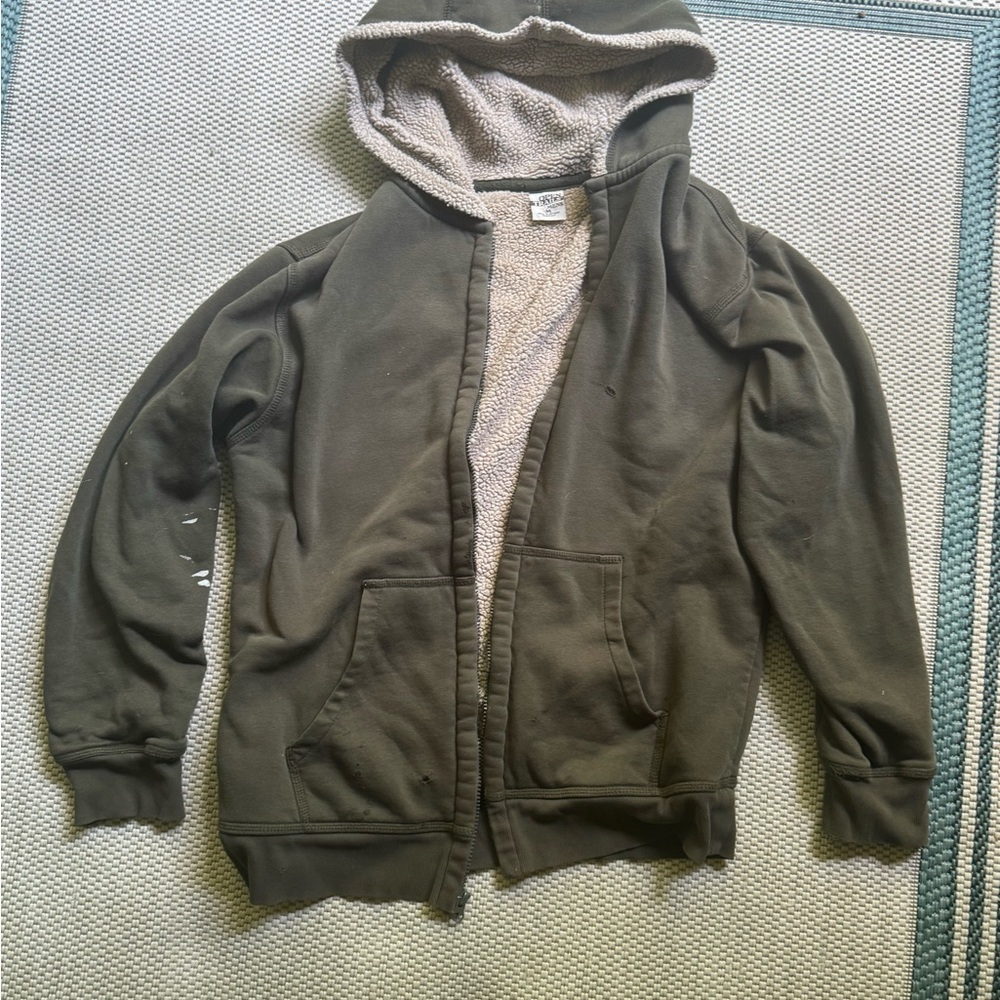 Open Trails Olive Sherpa Hoodie